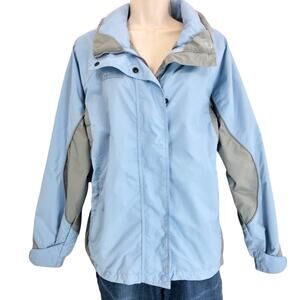 Columbia Sportswear Outerwear Jacket Light Blue and Tan Zip Front